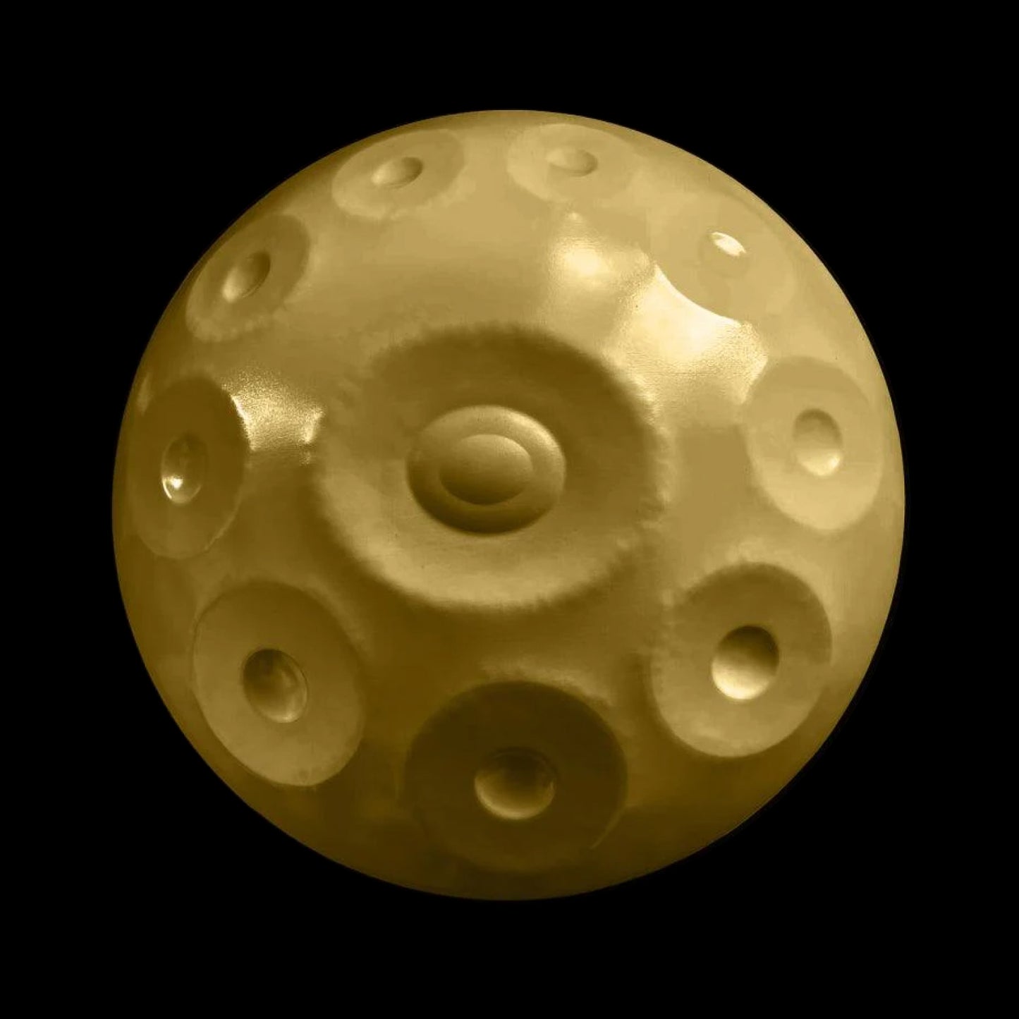 a close up of a yellow object on a black background