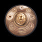 a close up of a gong on a black background